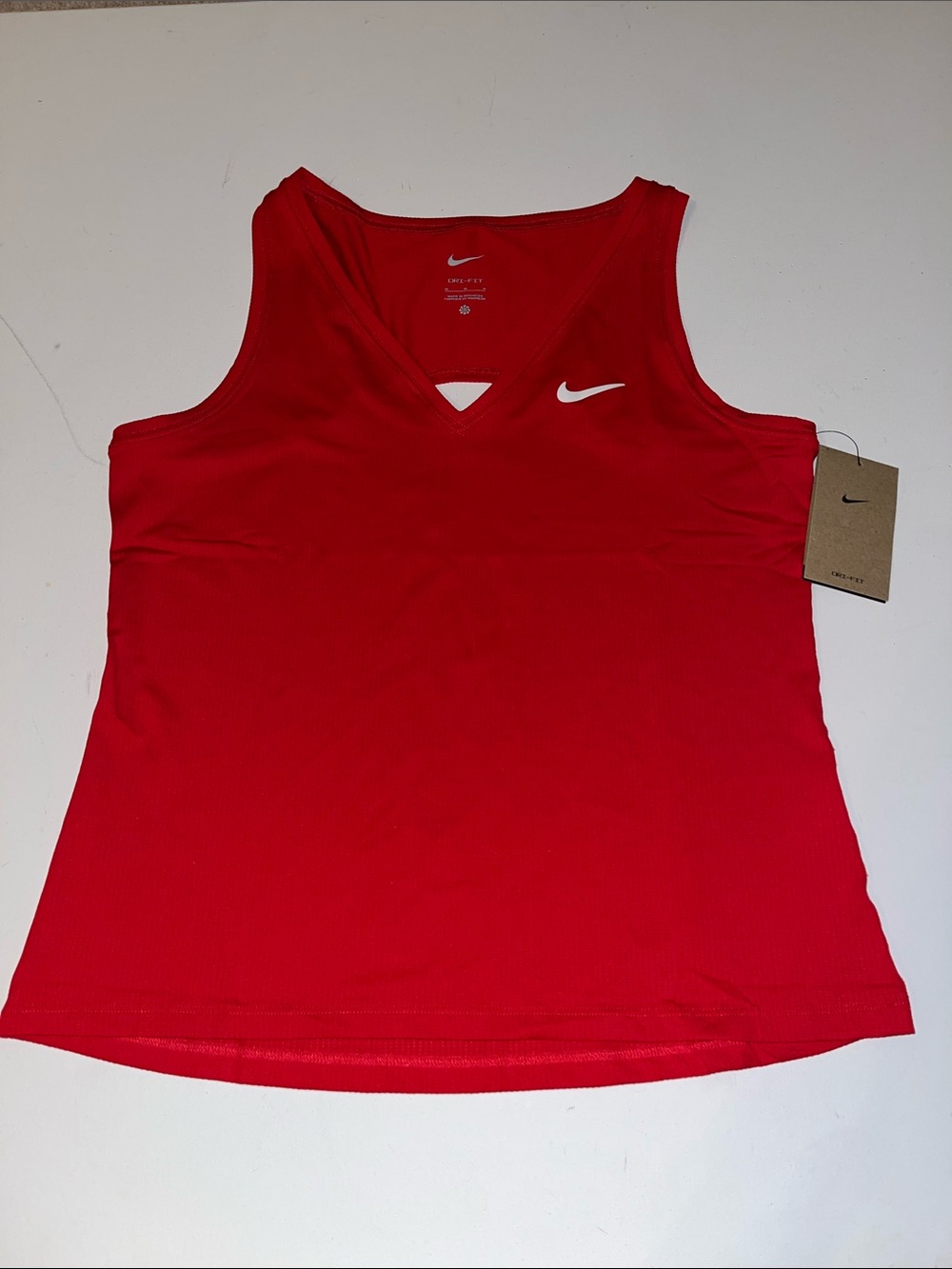 Nike  Tennis Tank Top Womens M DH4926 Red dri-fit shirt back slit NWT